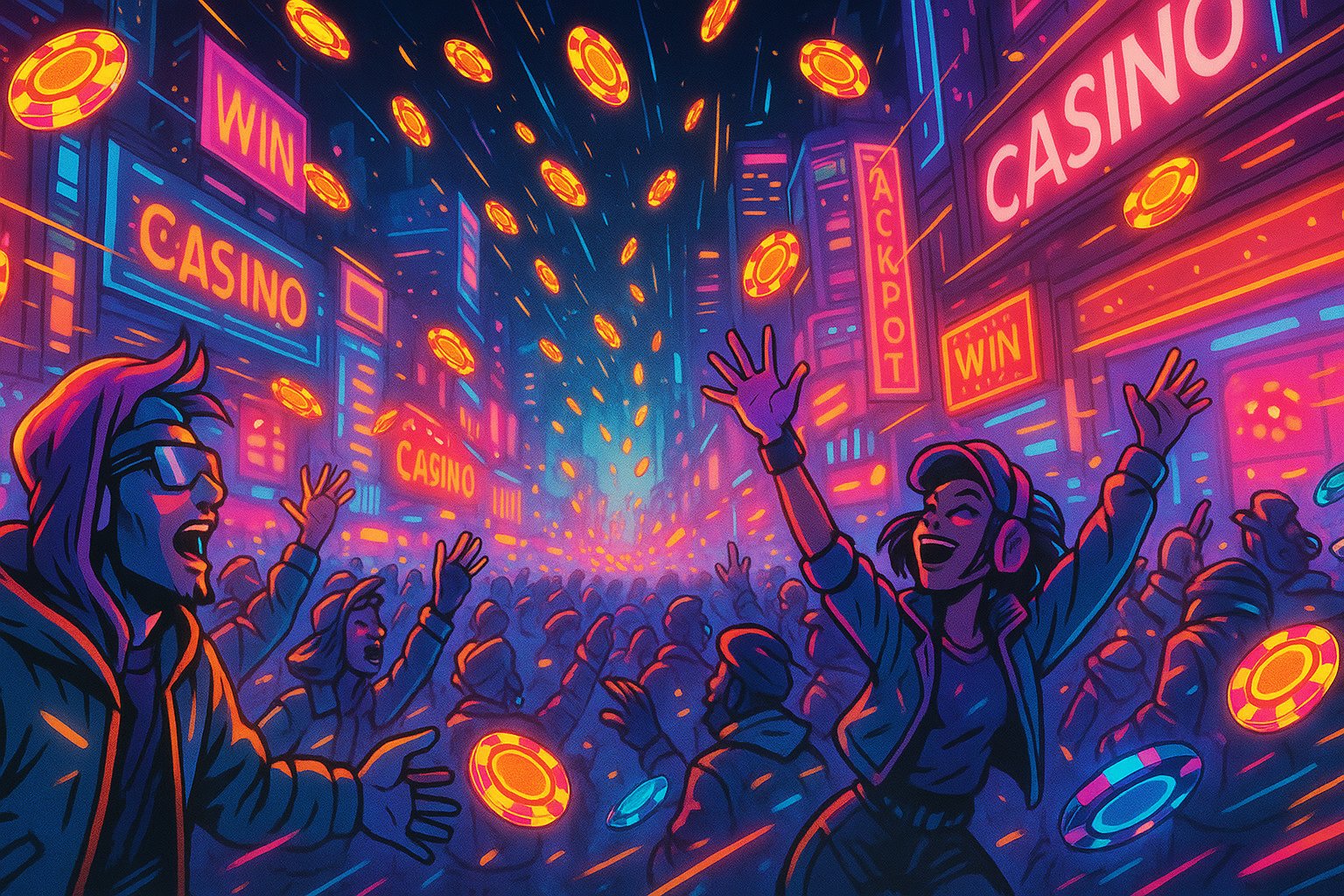 Ilustrasi pemain menikmati permainan slot online di platform rajahoki